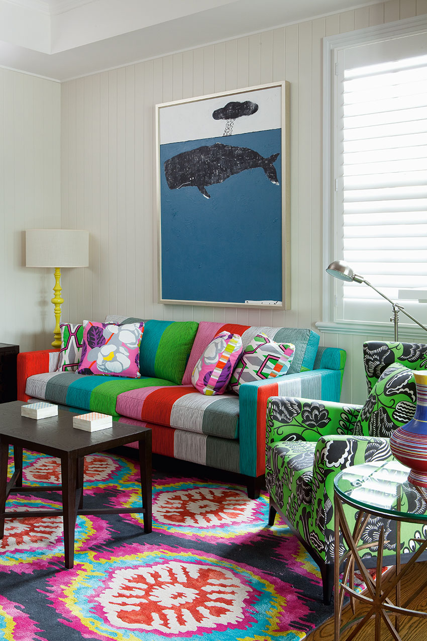 Colorful Sofa in Jamaican inspired Decor