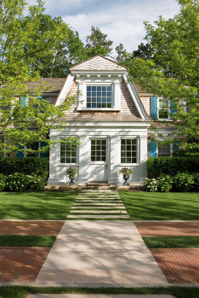 Elegant Shingle Gambrel Roof with Classical Elements