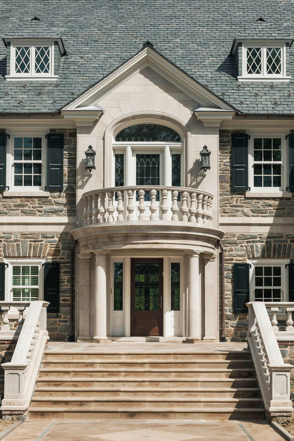 Entry Portico with Doric Columns