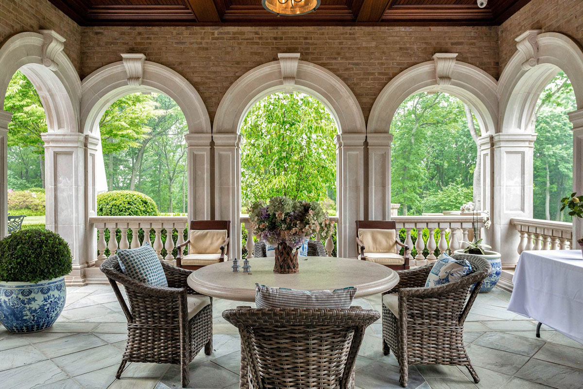 Veranda Porch with Stone Arches