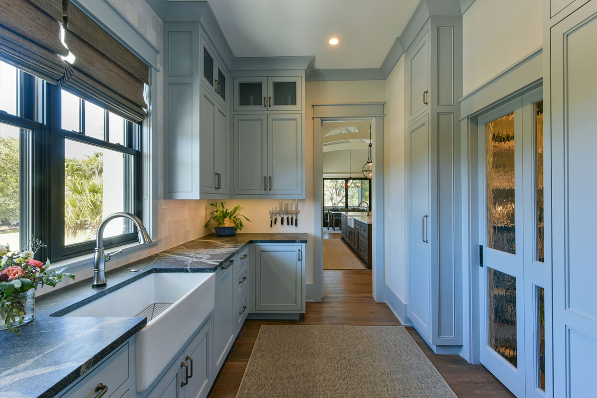 Butler’s Pantry with Sky Blue Cabinets