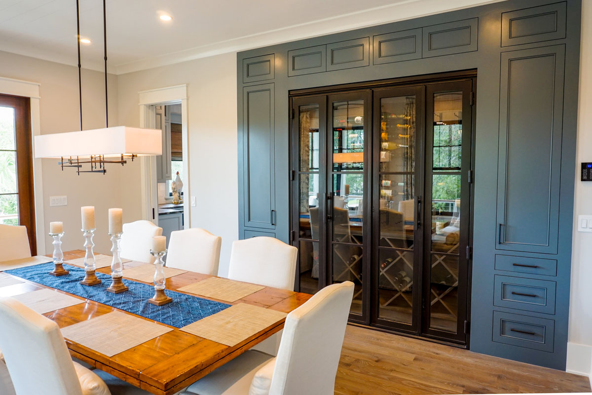 Wine Storage Cabinet with Glass Doors