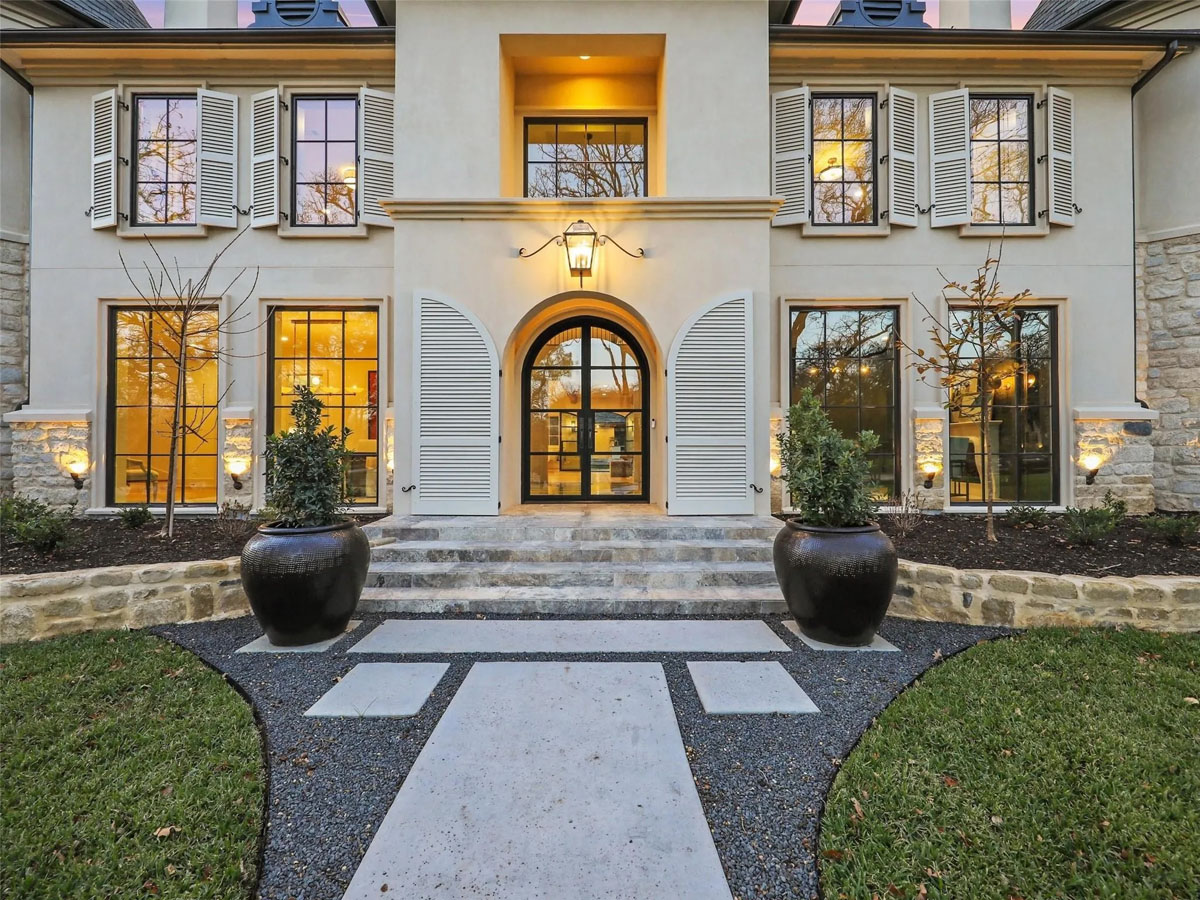 Elegant Home Exterior with French Shutters