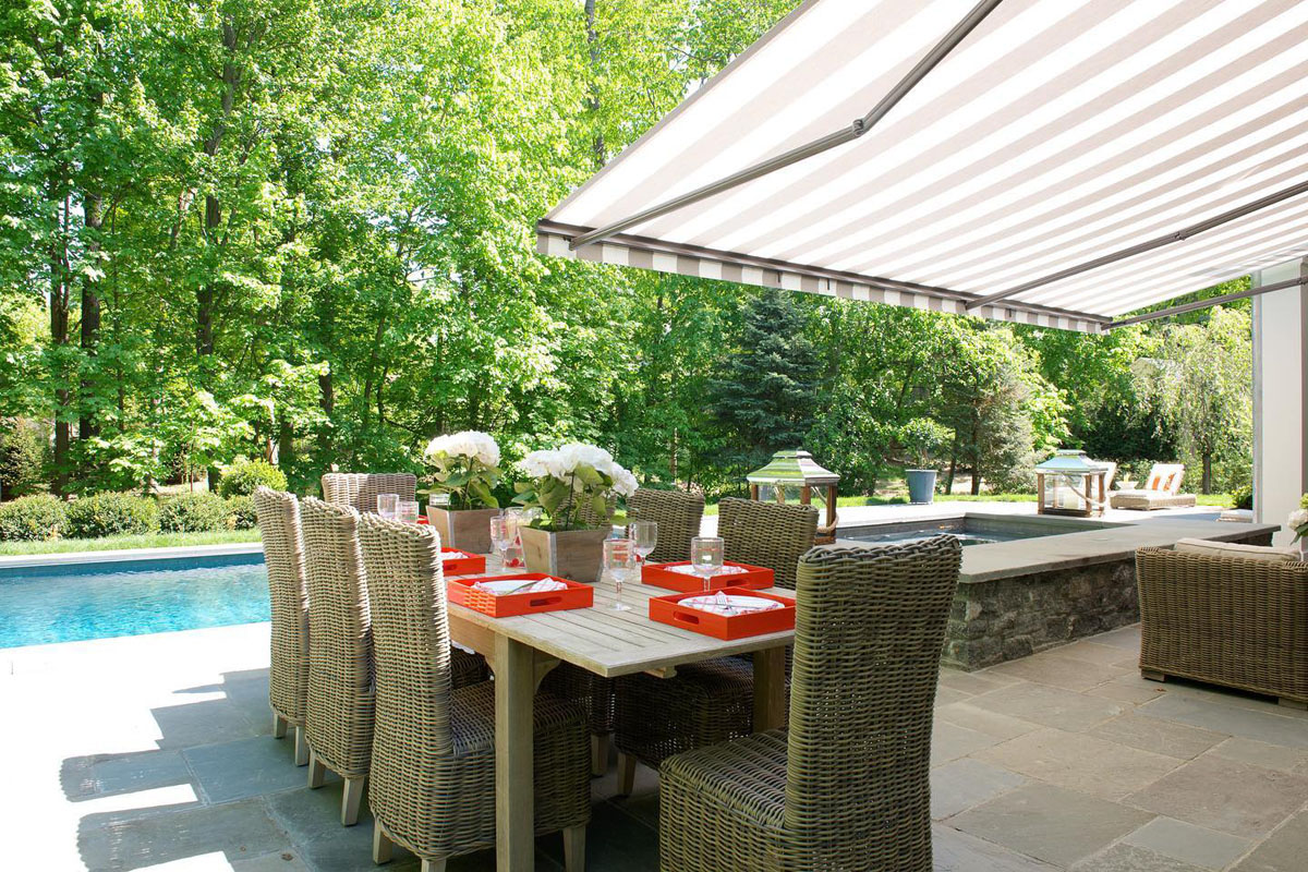 Terrace by the Pool with Retractable Awning