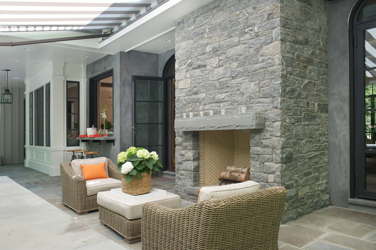 Outdoor Patio Stone Fireplace