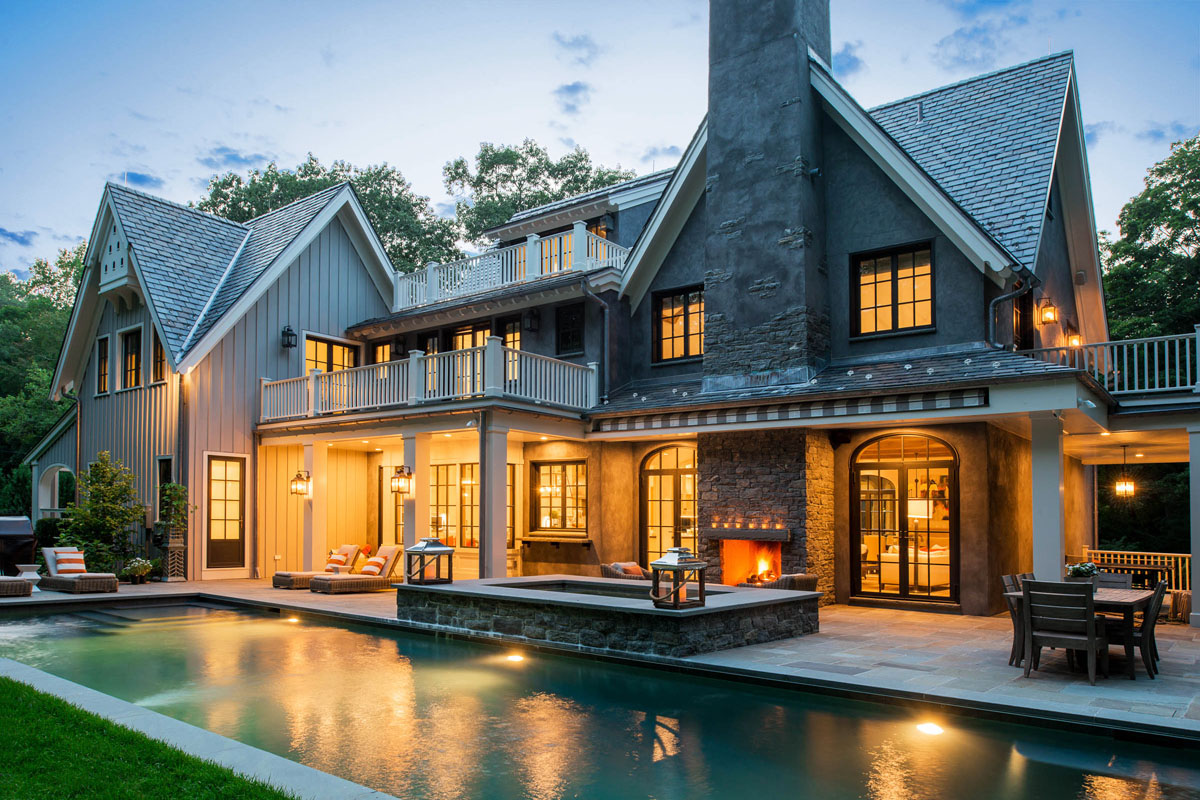 Farmhouse Backyard Swimming Pool