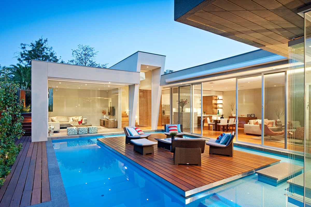 Elegant Modern Home With Integrated Swimming Pool Australia1