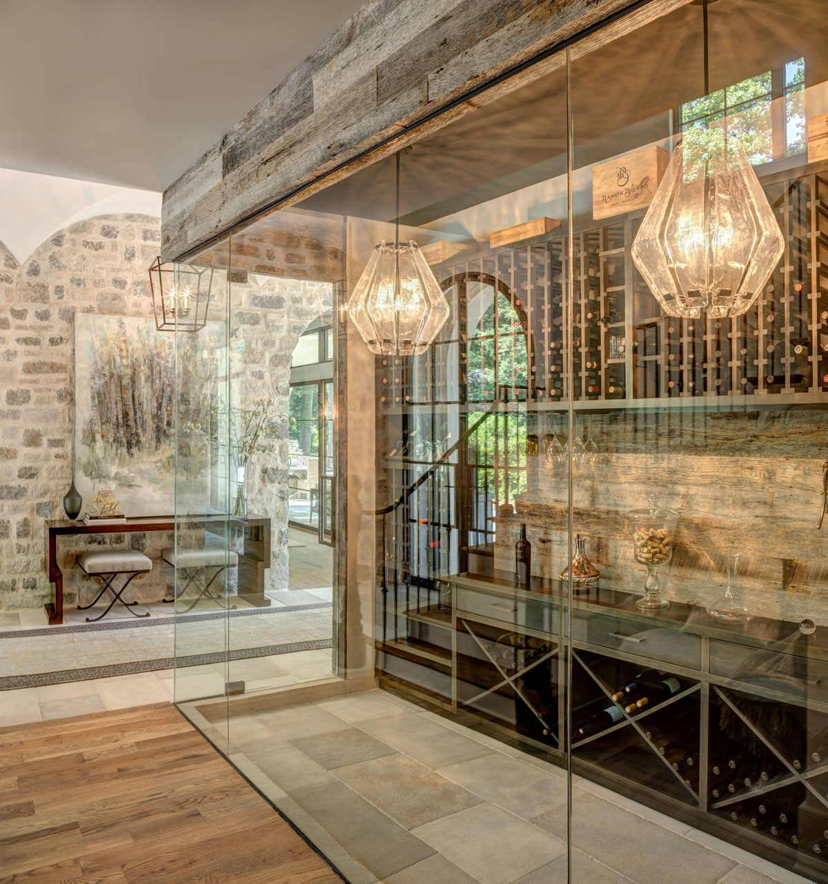 Rustic Glass Wine Closet