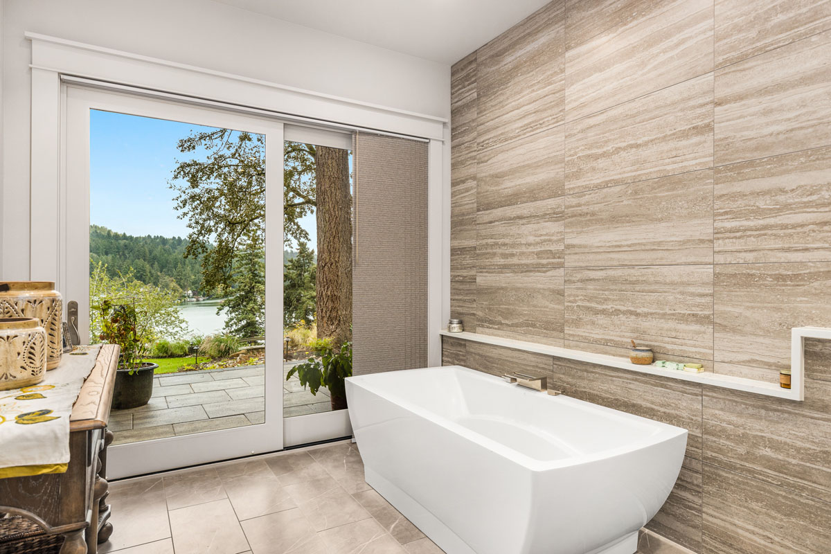 Bathroom with Lake View