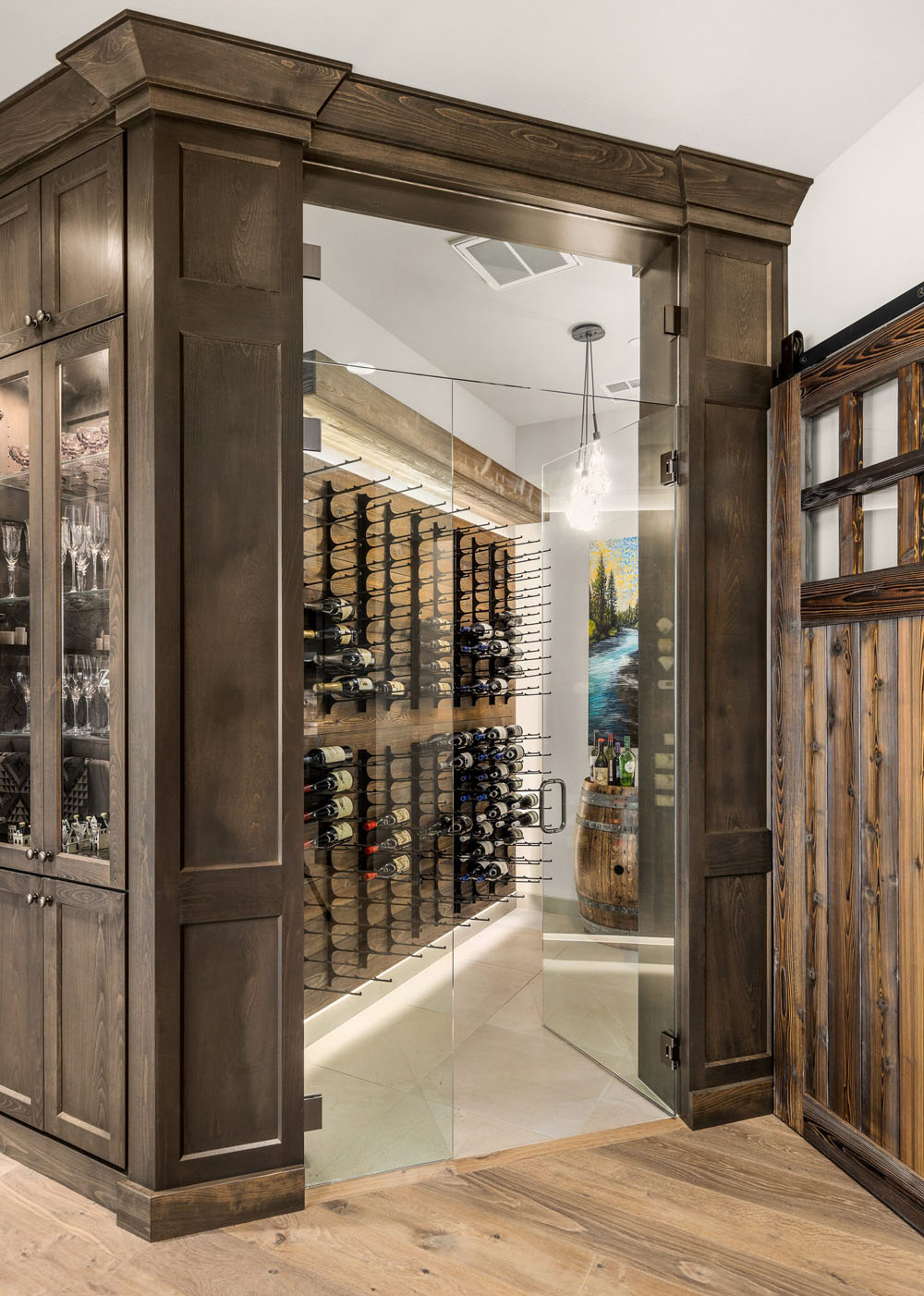 Glass and Wood Wine Cellar