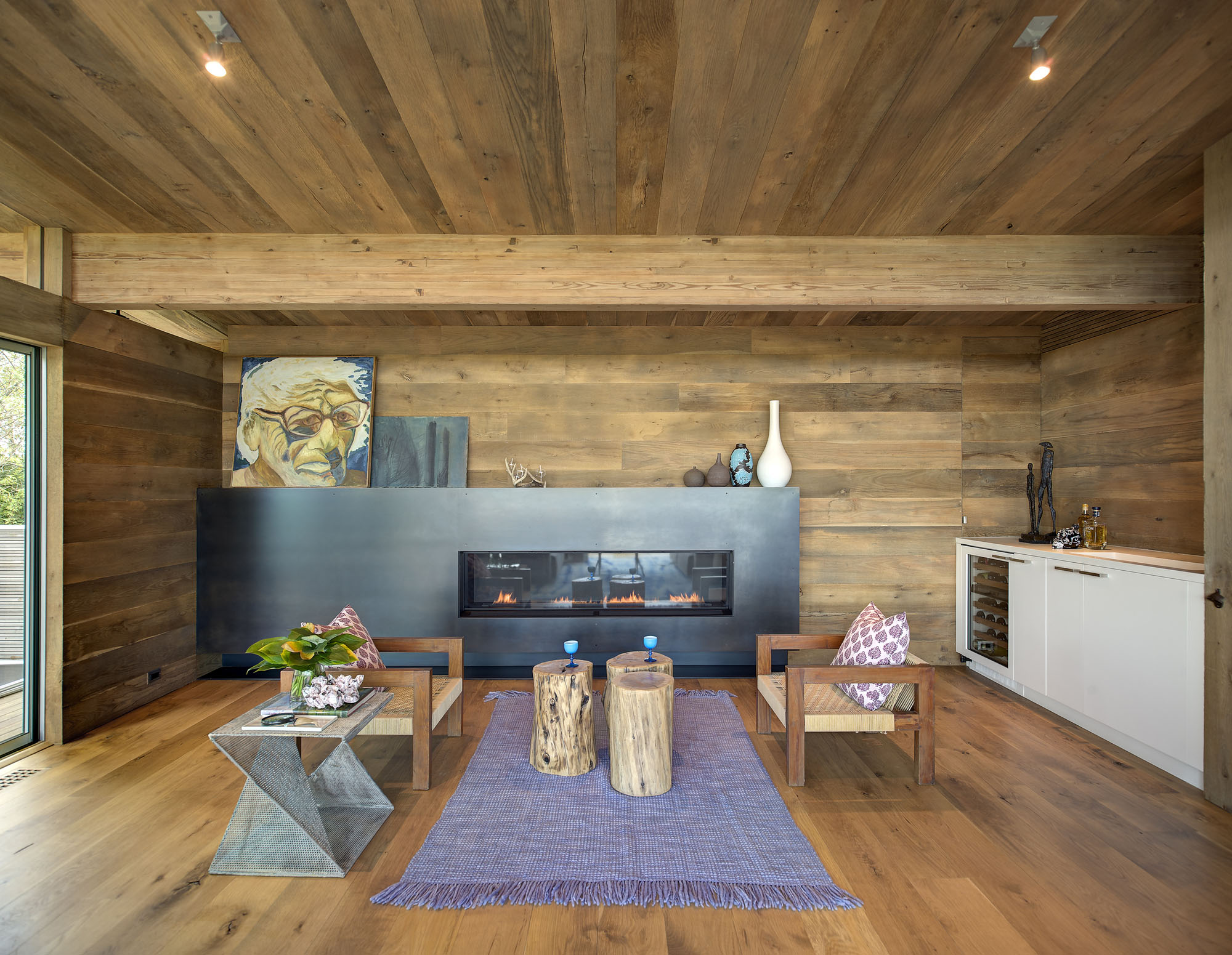 Wood Ceilings, Wood Walls, Wood Floors Living Room