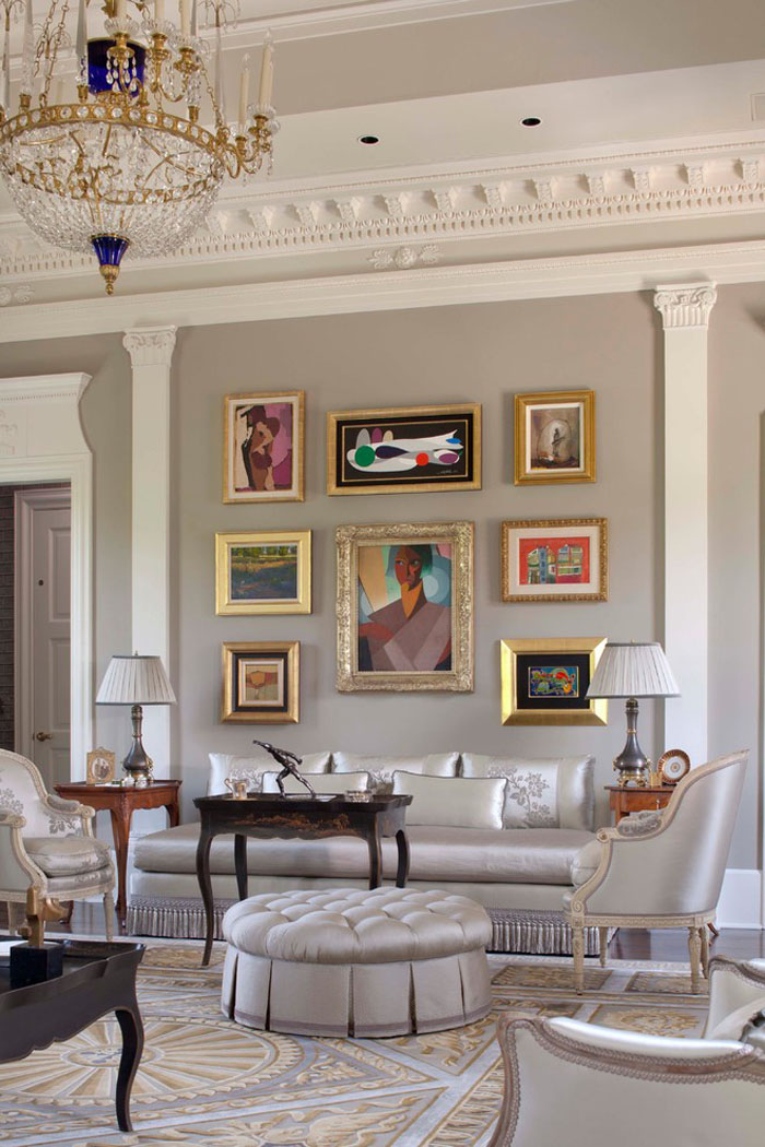 Living Room with Classical lines and Art Deco painting by Dutch artist Emile van der Cammen