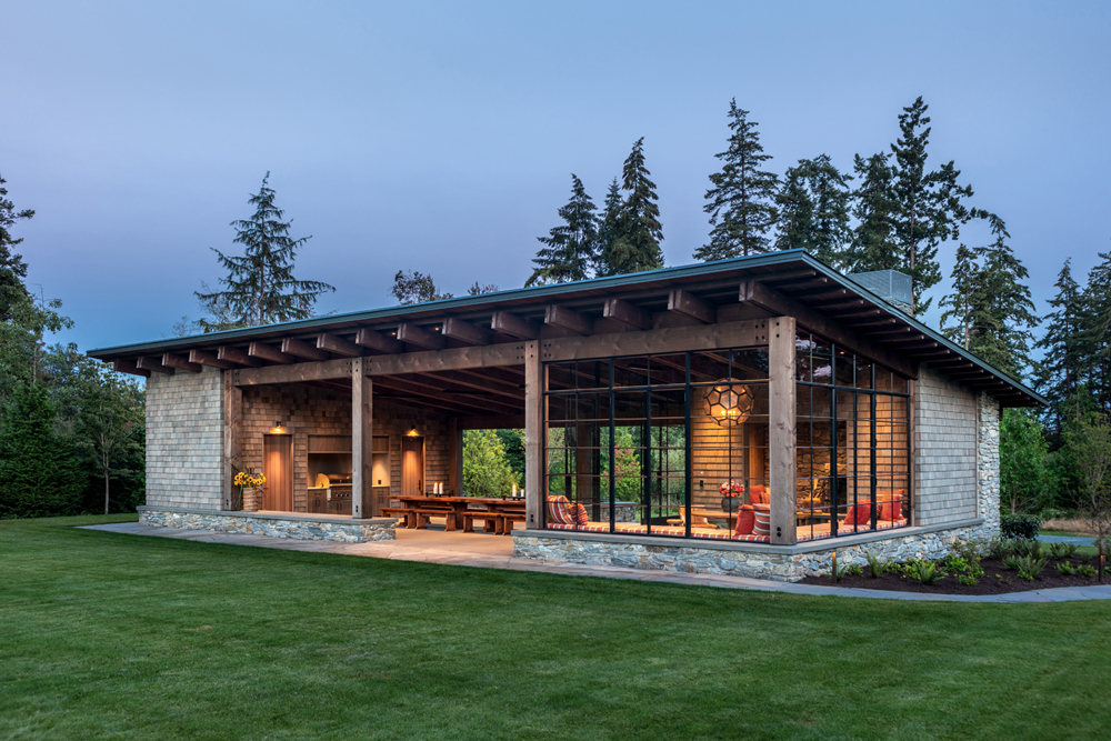Modern Rustic Timber and Stone Country Cabin