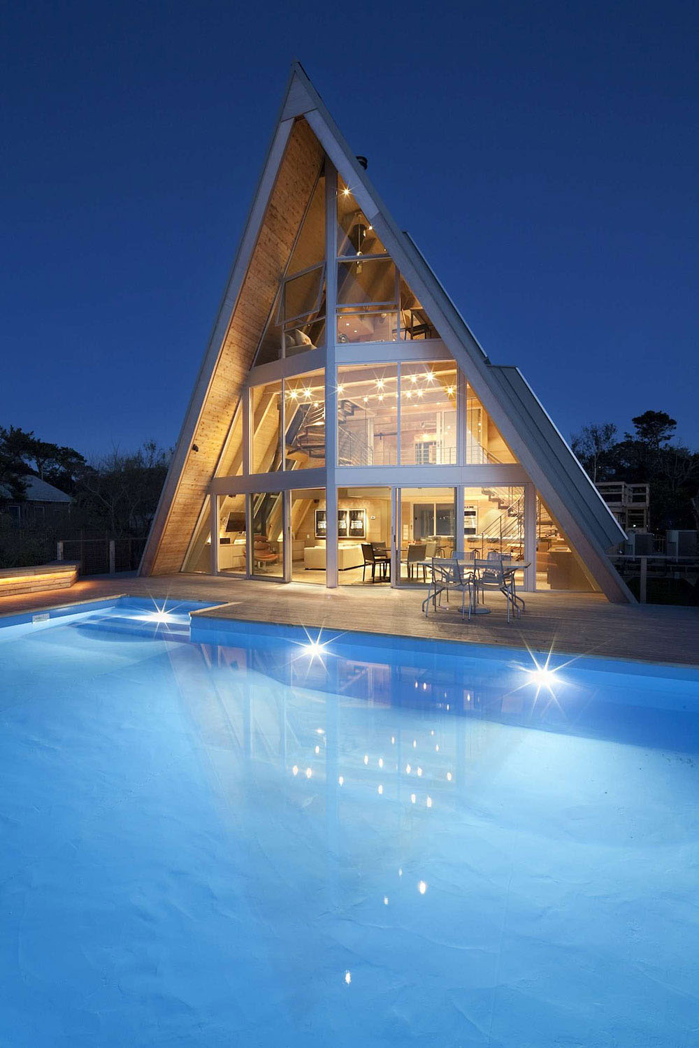 Three Storey A-Frame Vacation Beach House | iDesignArch | Interior