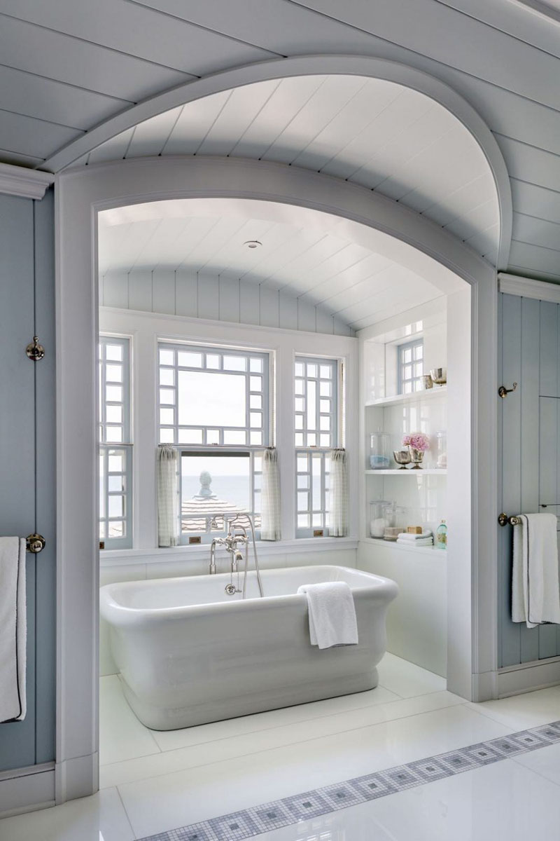 Bathroom with Beadboard Ceilings