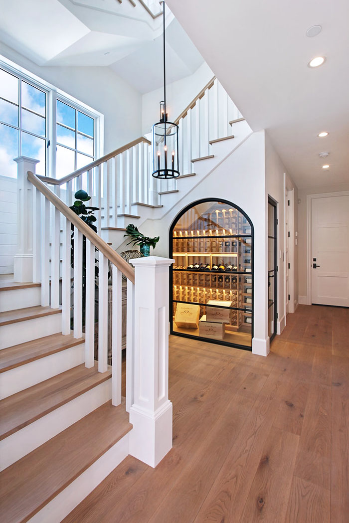 Beautiful Glass Wine Cellar Under the Staircase iDesignArch