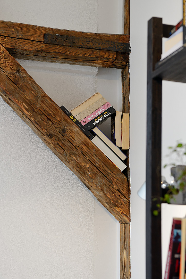 Wood Beams Book Shelf