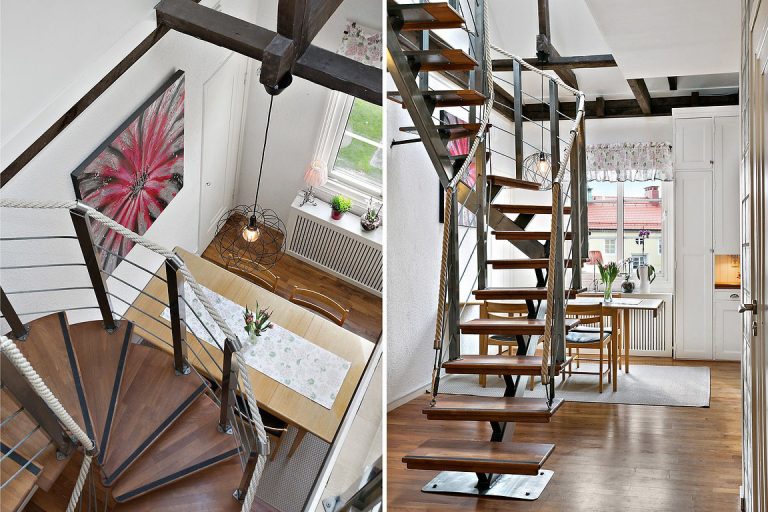 Modern Duplex Apartment in Sweden with Country Style Kitchen