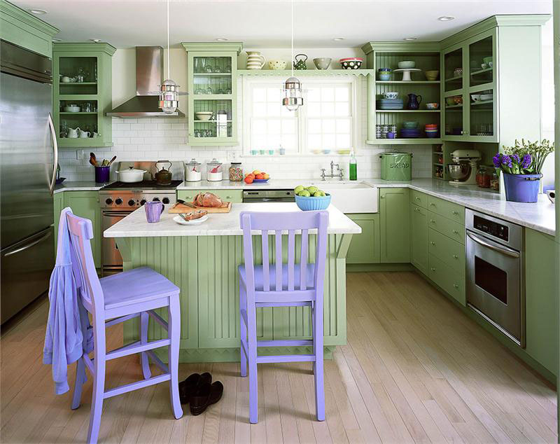 Green and Purple Kitchen Colors