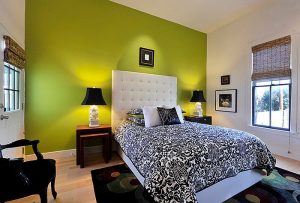 Bedroom with Green Wall