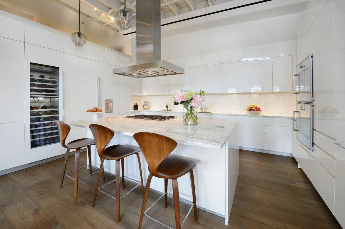 Modern White Apartment Kitchen