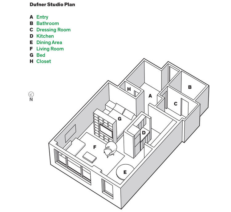 New York Studio Apartment Floorplan