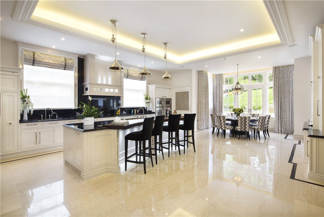 Luxury Kitchen with Marble Floor