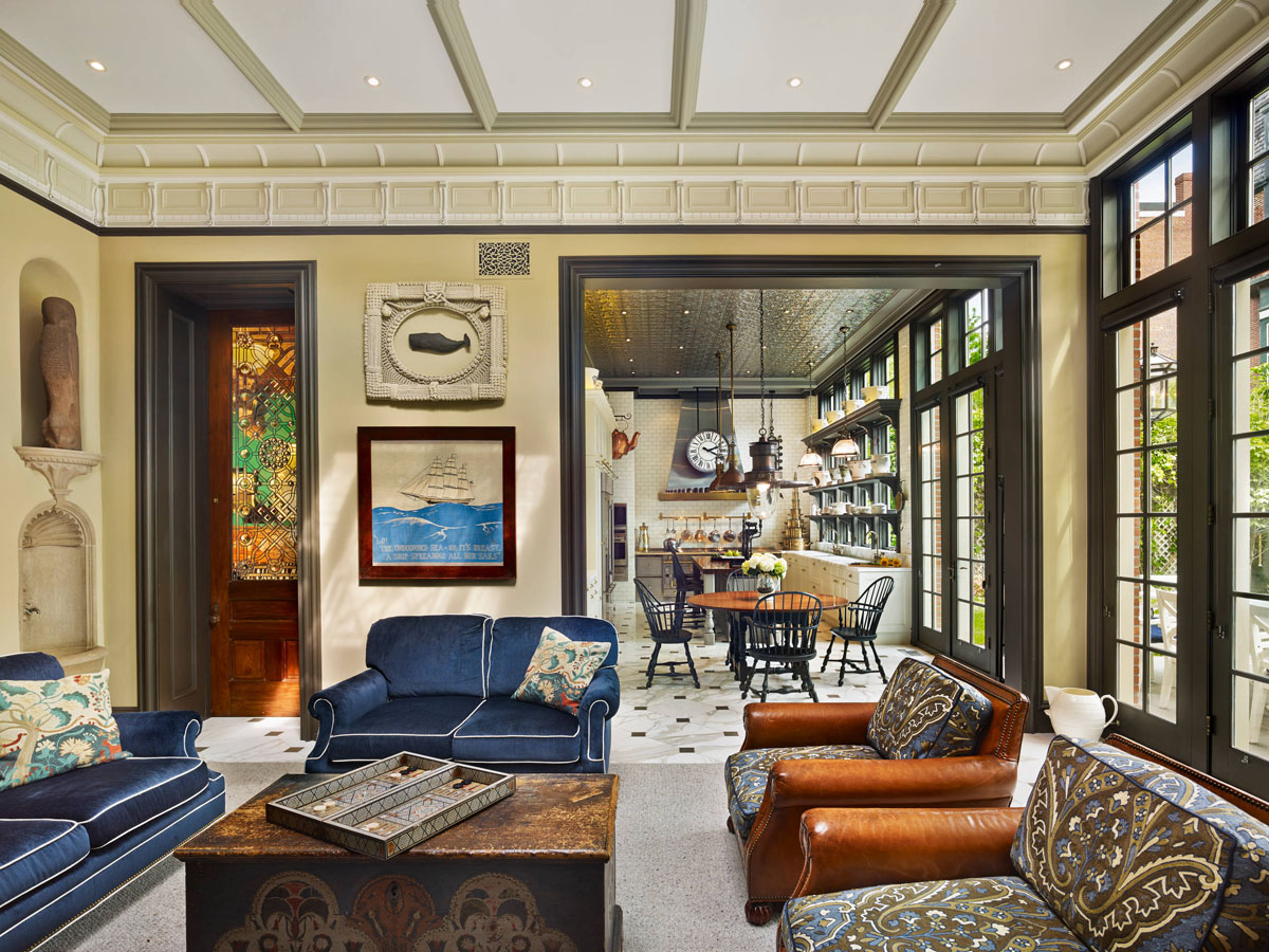 Light-Filled Victorian Kitchen and Family Room with Conservatory