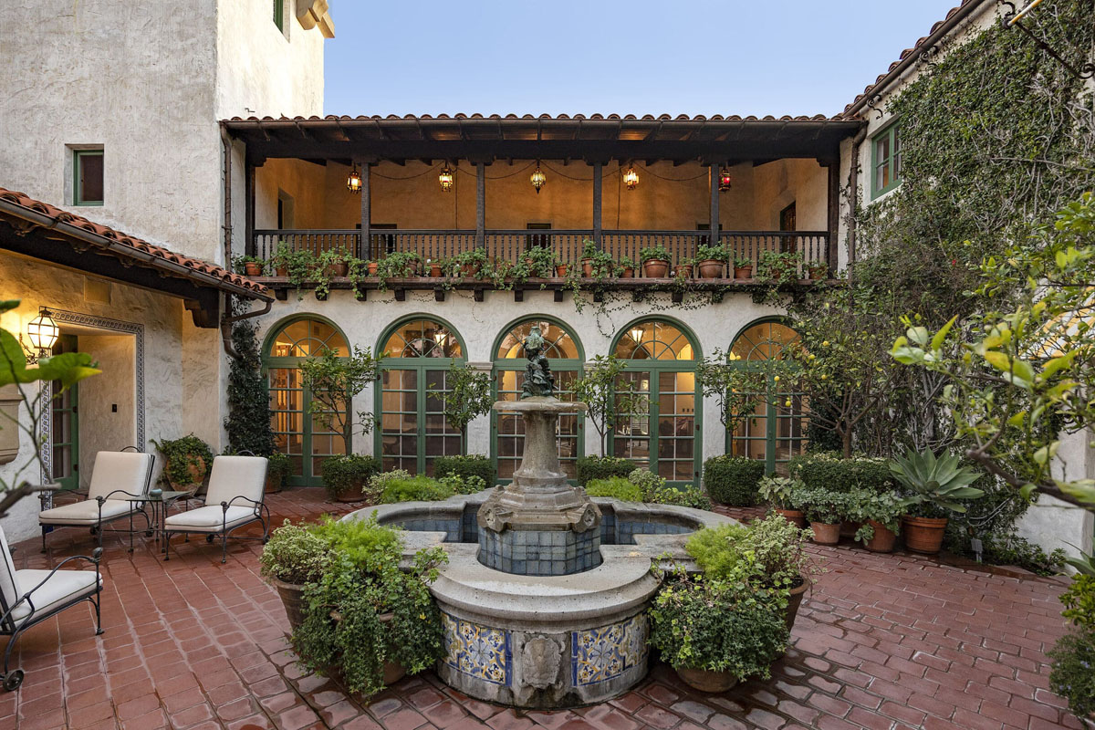 Spanish Style Courtyard with Fountain