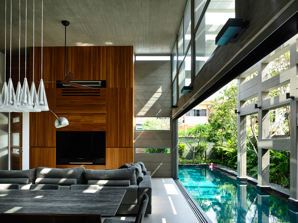 Indoor Swimming Pool Modern House Courtyard Singapore 4 Idesignarch Interior Design Architecture Interior Decorating Emagazine