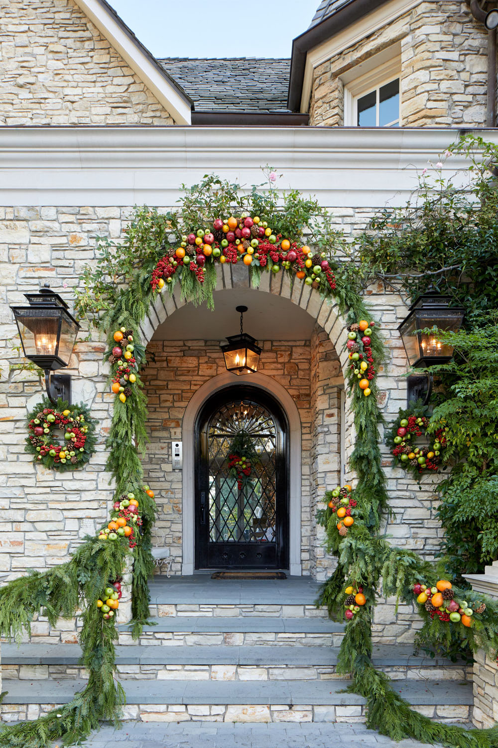 Stone Mansion Grand Arch Entryway