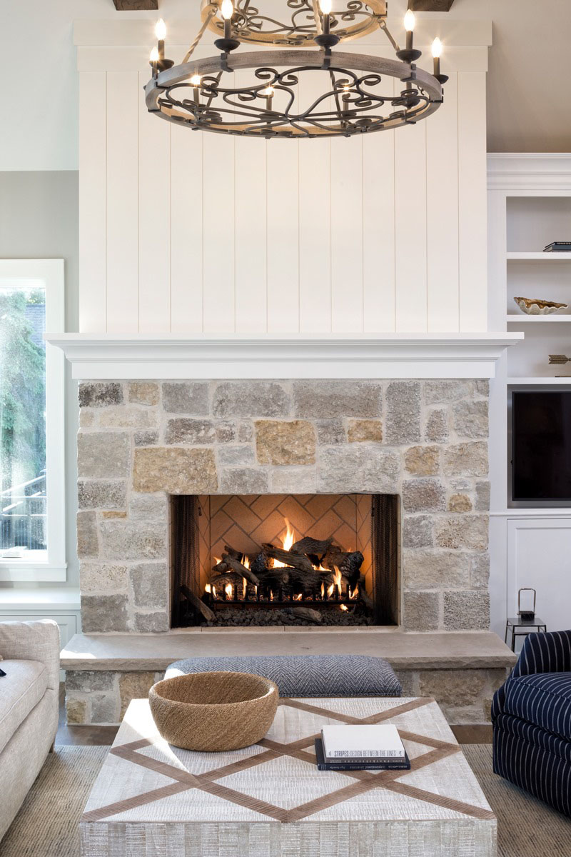 Contemporary Stone Fireplace