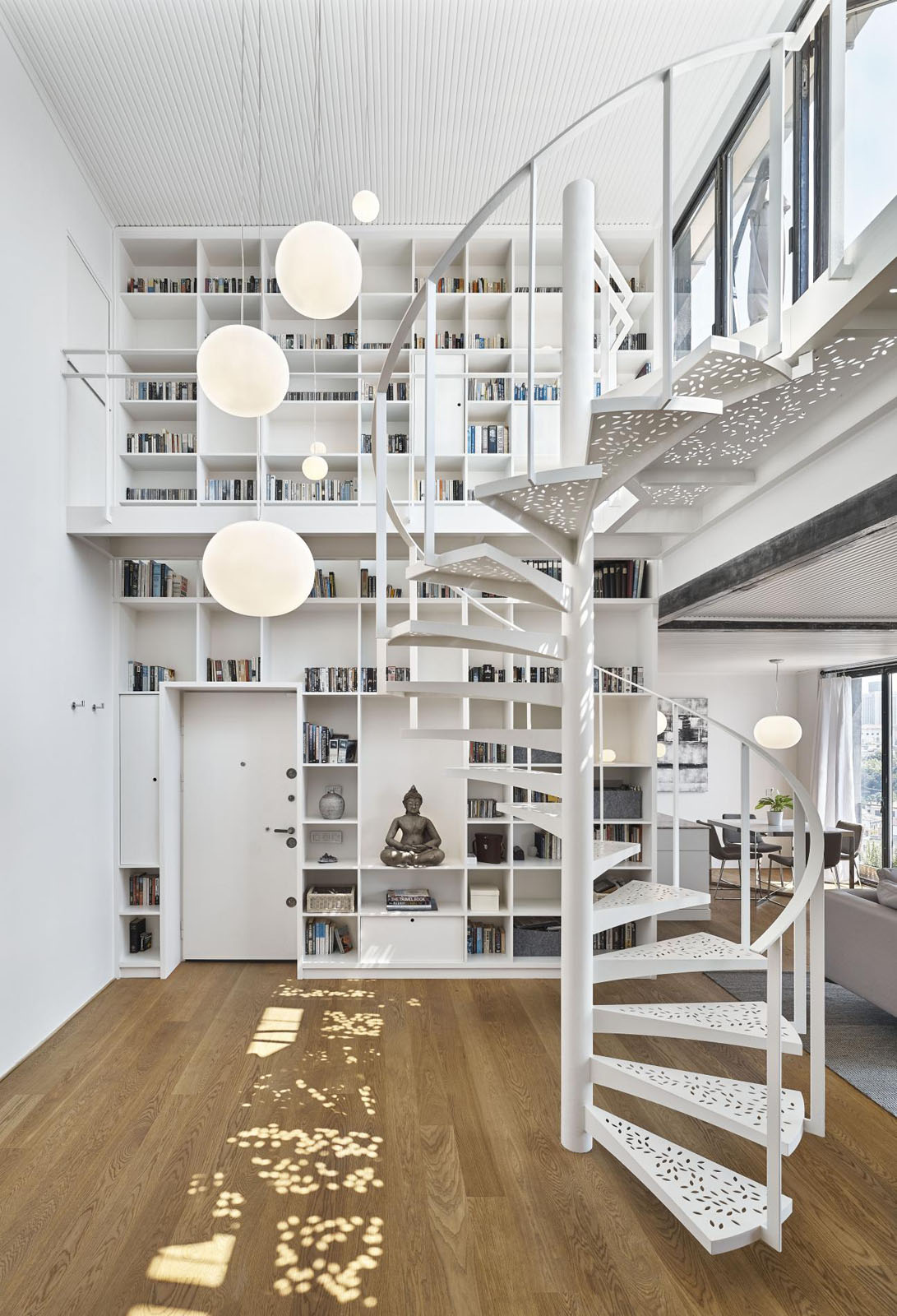 White Metal Spiral Staircase