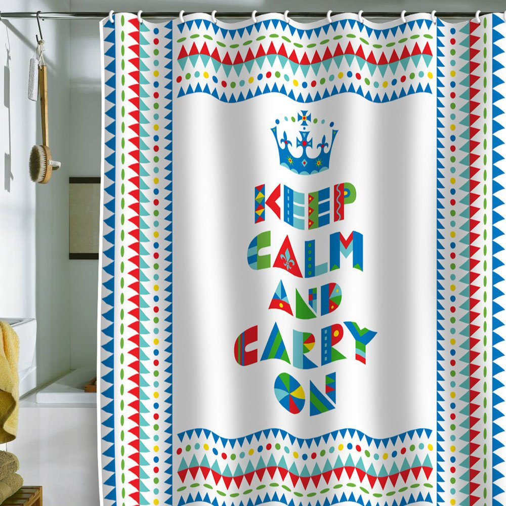 keep calm and carry on shower curtain