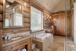 Rustic Log Home Bathroom