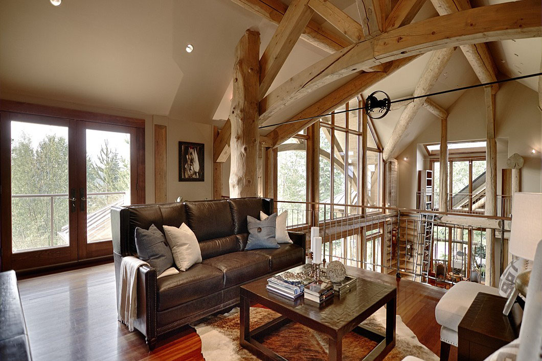 Country House with Log Beams