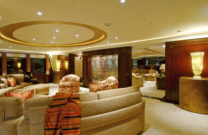 sleek mega yacht