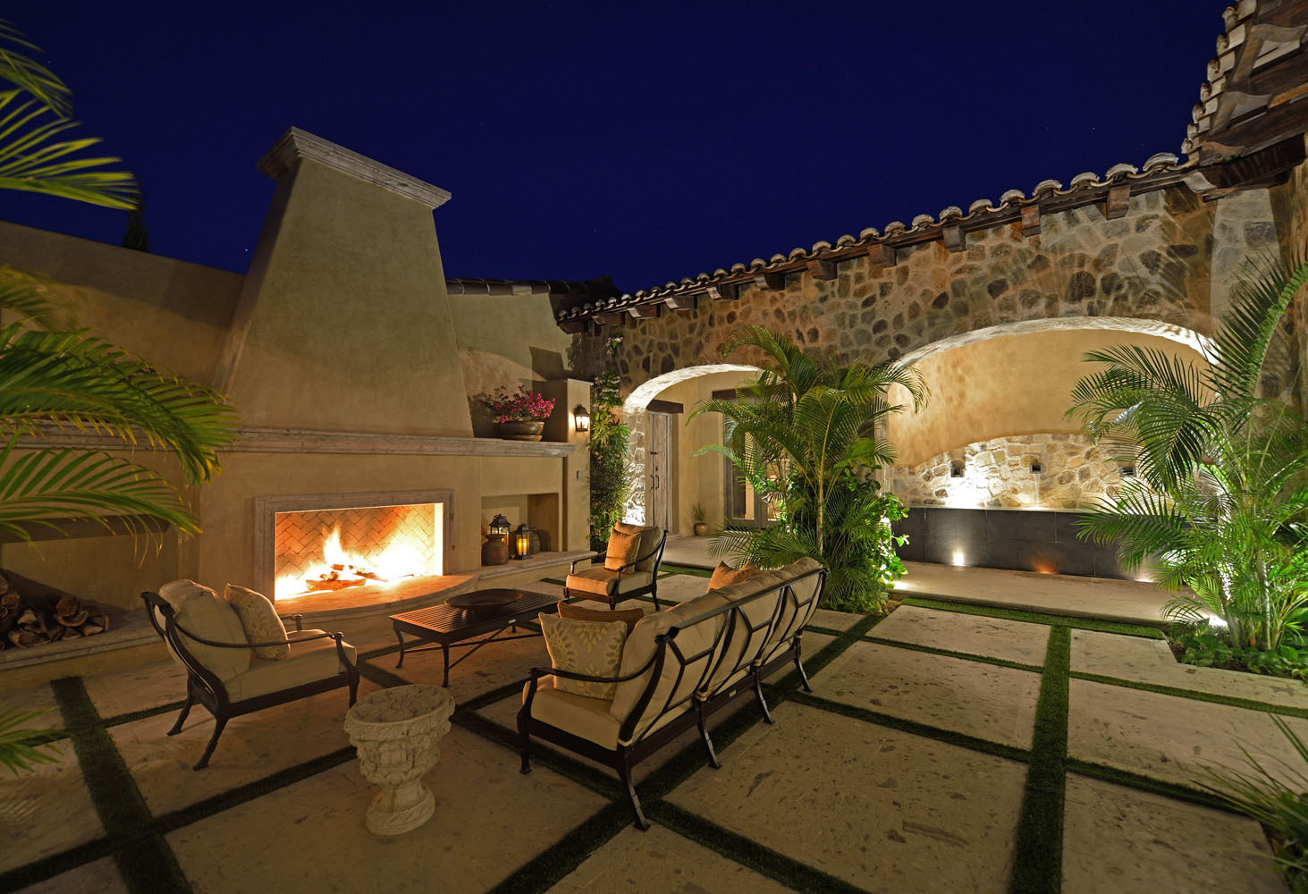 Courtyard with Fireplace