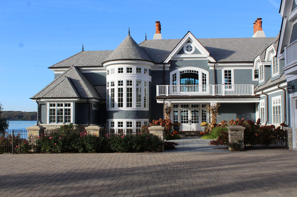 Shingle Style Lake House with Turret