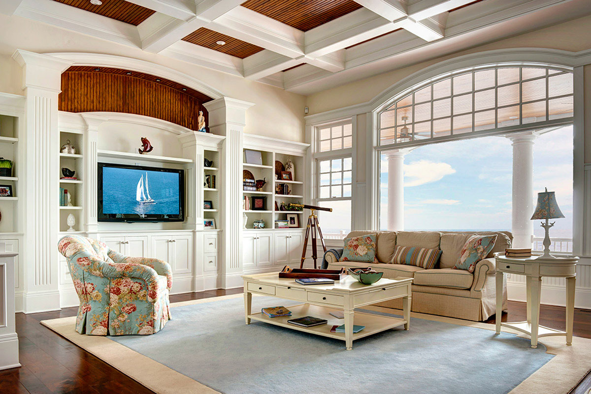Coffered Ceilings with Wood Inlays