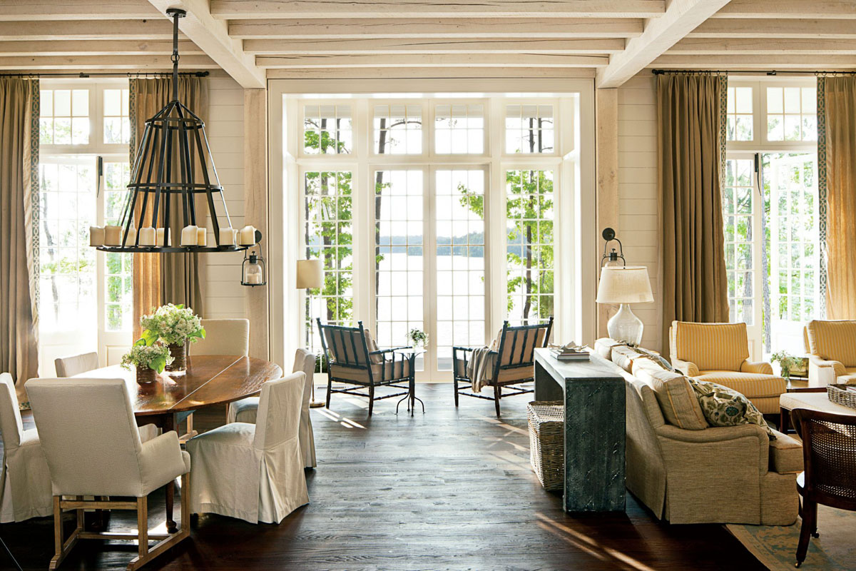 Living Room with Lake View in a Peaceful Setting