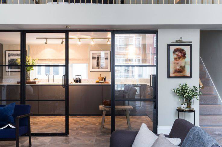 Kitchen with Crittall doors