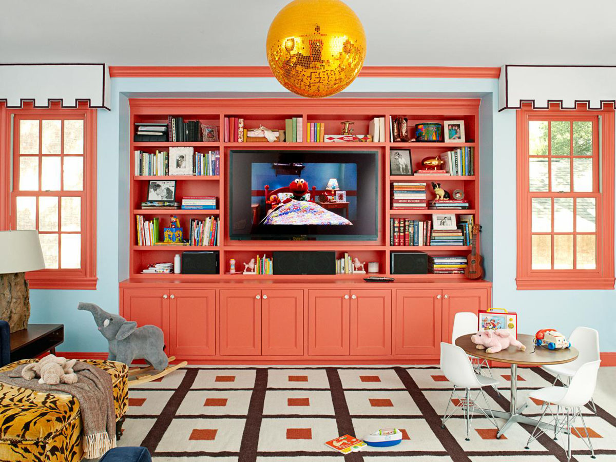 coral color living room decor ideas