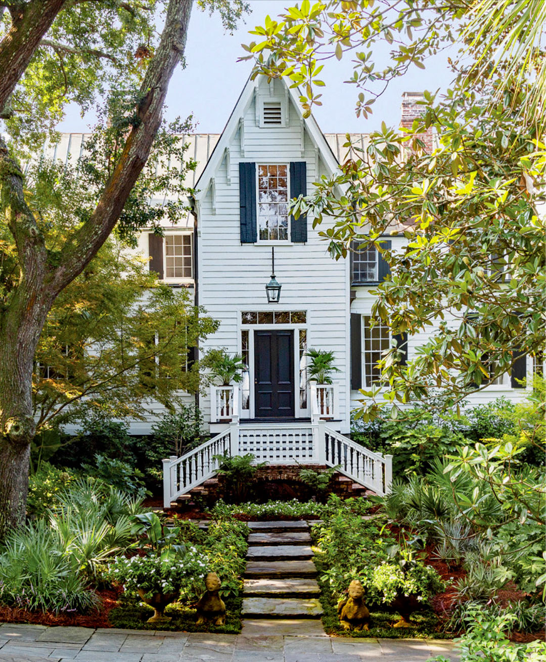 Gothic Revival Antebellum House with Shutters