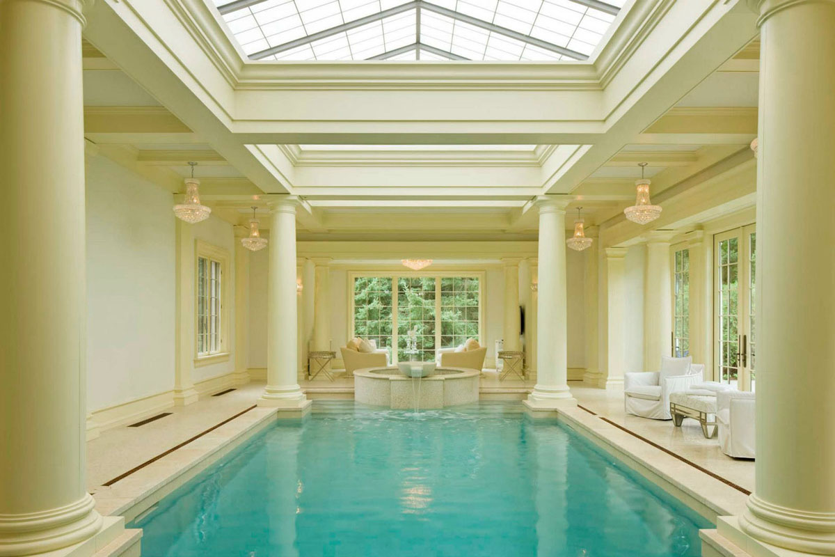 Indoor Swimming Pool with Classical Columns