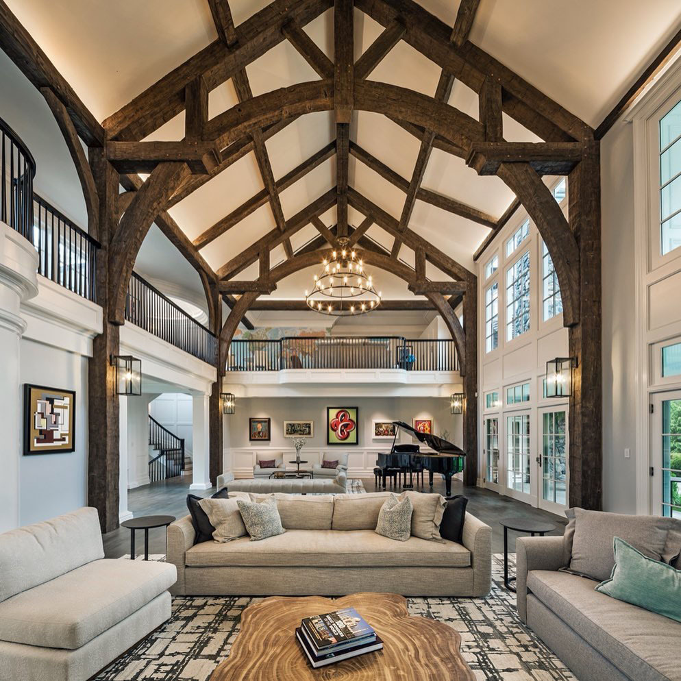 Grand Estate Great Hall With Reclaimed Douglas Fir Timber