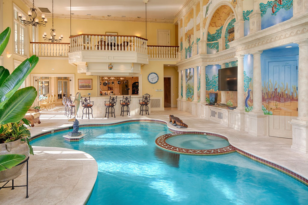 Private Indoor Pool with Murals