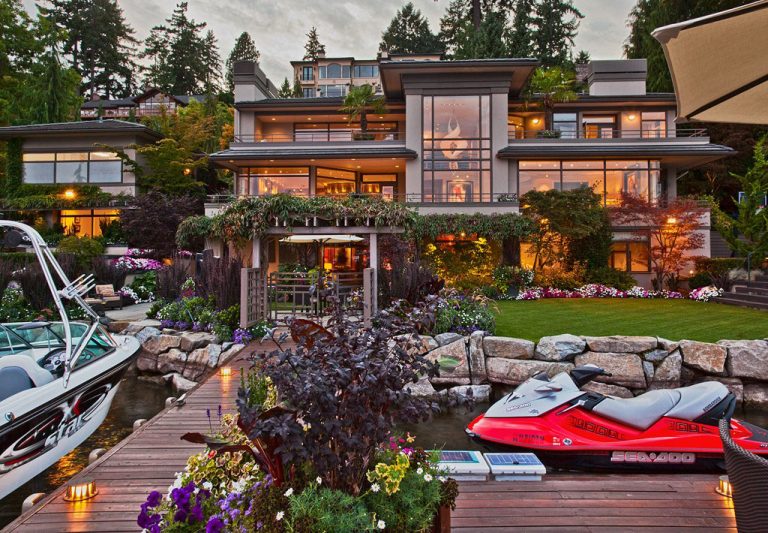 Sophisticated Waterfront Estate in Medina with Private Dock