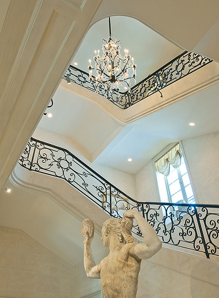 Neoclassical Style Limestone Staircase