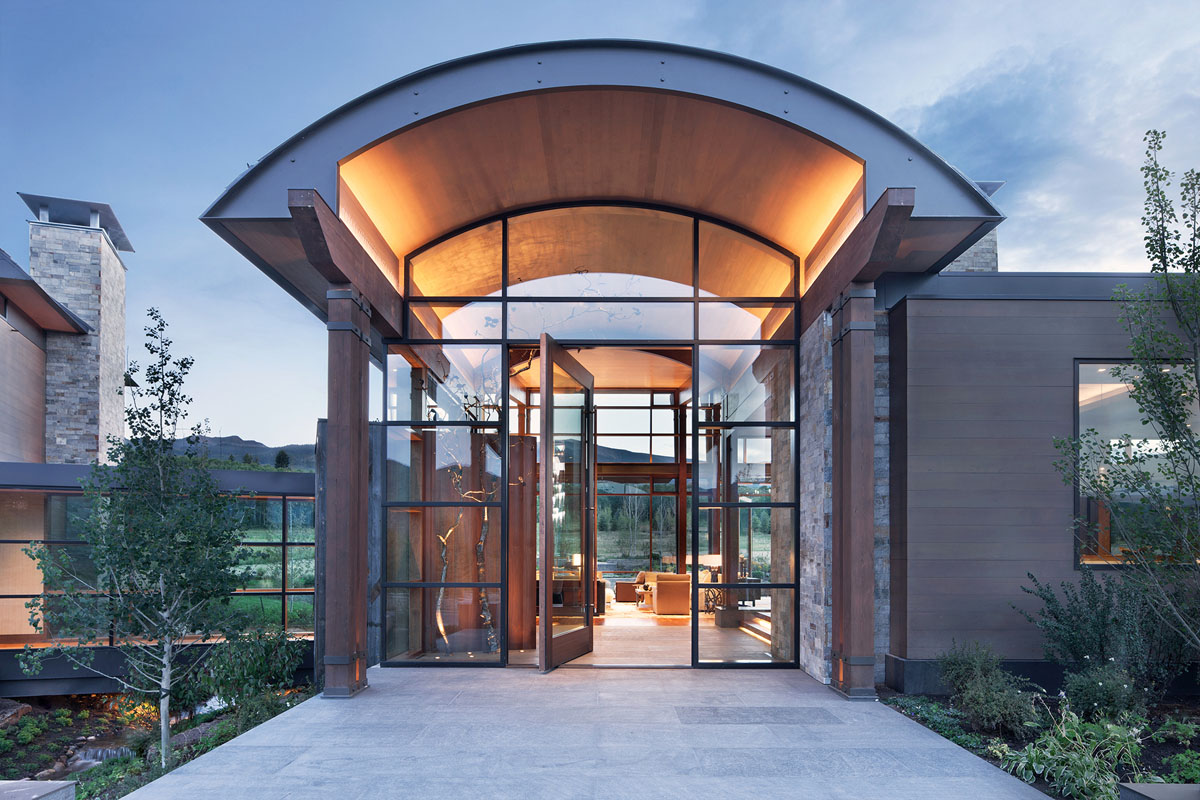 Modern Luxury Home with Arched Barrel-Vault Roof